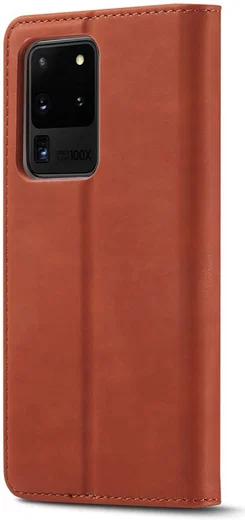 Samsung Galaxy S20 Ultra Hoesje Wallet Bookcase Kunstleer Bruin afbeelding 2