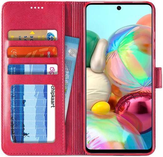 Samsung Galaxy A71 Retro Book Case Portemonnee Hoesje Roze afbeelding 1