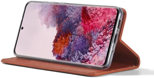 LC.IMEEKE Samsung Galaxy S20 Ultra Hoesje Portemonnee Book Case Bruin afbeelding 3