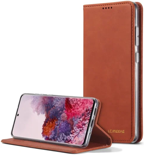 LC.IMEEKE Samsung Galaxy S20 Ultra Hoesje Portemonnee Book Case Bruin afbeelding 13