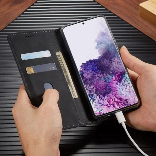 Samsung Galaxy A51 Hoesje Wallet Bookcase Kunstleer Zwart afbeelding 8