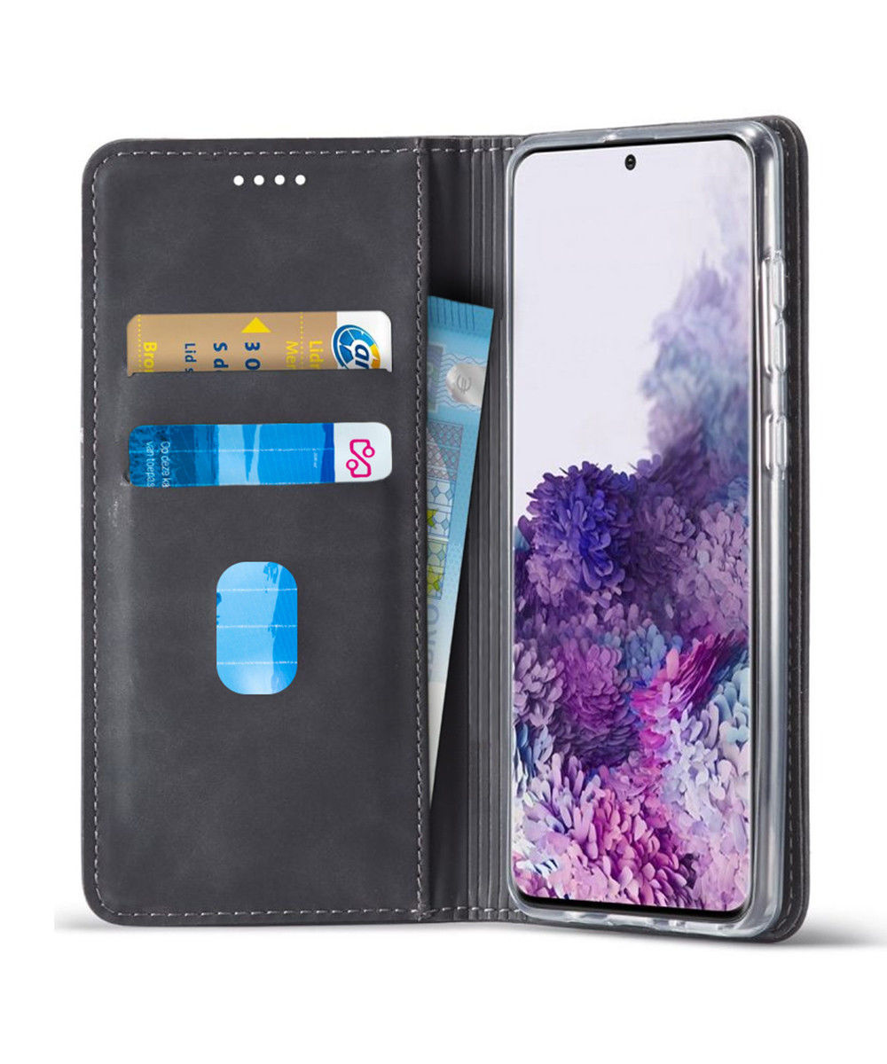 Samsung Galaxy A51 Hoesje Wallet Bookcase Kunstleer Zwart afbeelding 1