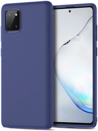 Samsung Galaxy Note 10 Lite Hoesje Twill Slim Textuur Blauw afbeelding 1