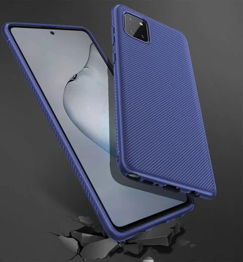 Samsung Galaxy Note 10 Lite Hoesje Twill Slim Textuur Blauw afbeelding 7