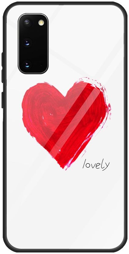 Samsung Galaxy S20 Hoesje Printing Glass met Hart Print afbeelding 1