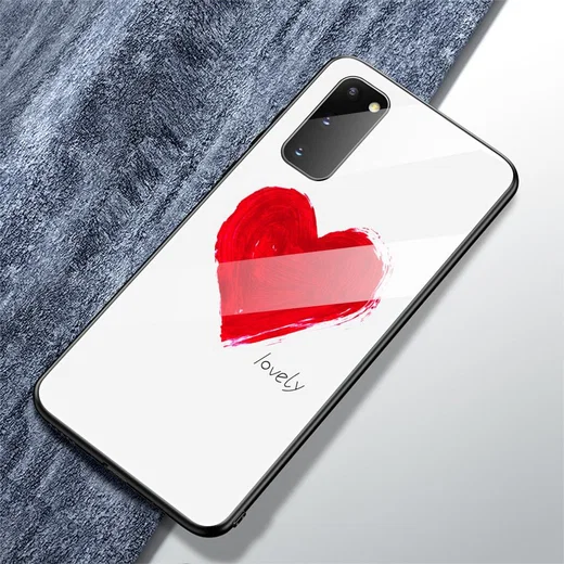 Samsung Galaxy S20 Plus Hoesje Printing Glass met Hart Print afbeelding 2