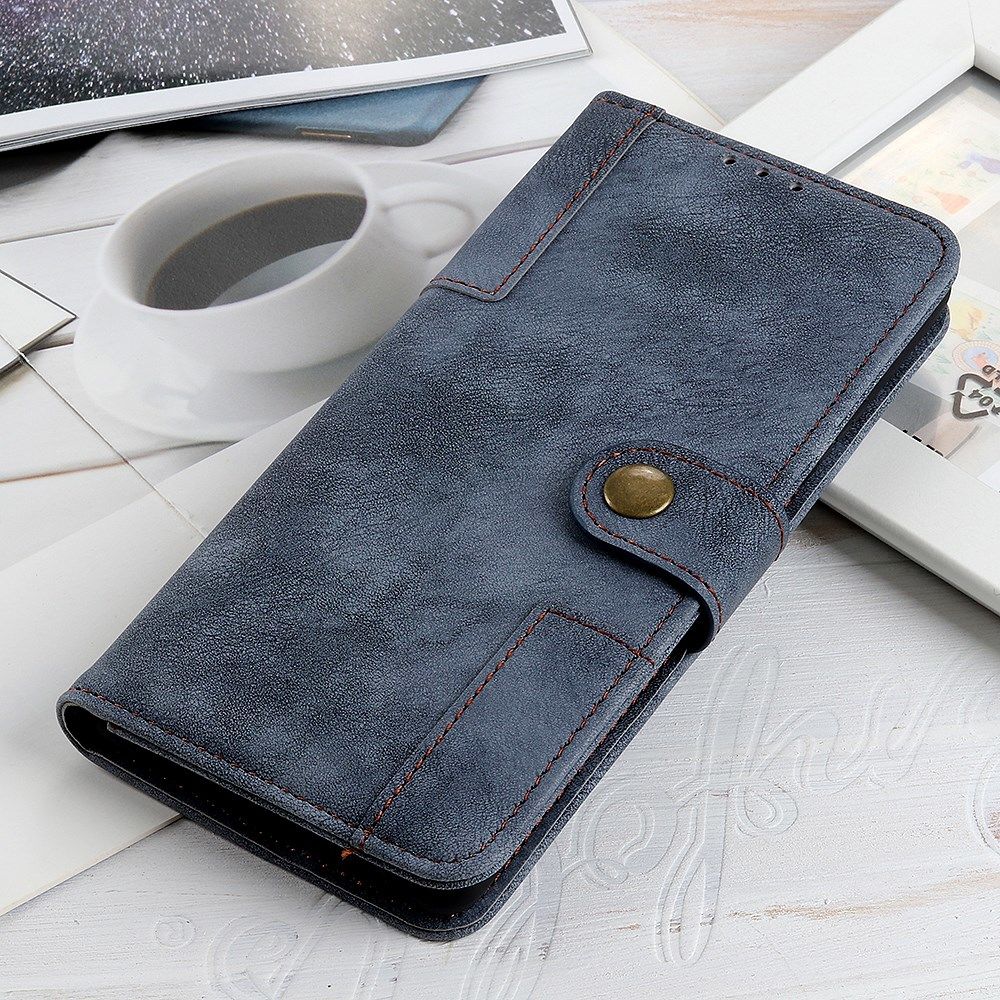 Samsung Galaxy A71 Book Case Kunst Leer Blauw afbeelding 3