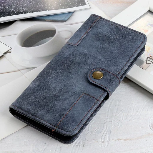 Samsung Galaxy A71 Book Case Kunst Leer Blauw afbeelding 3