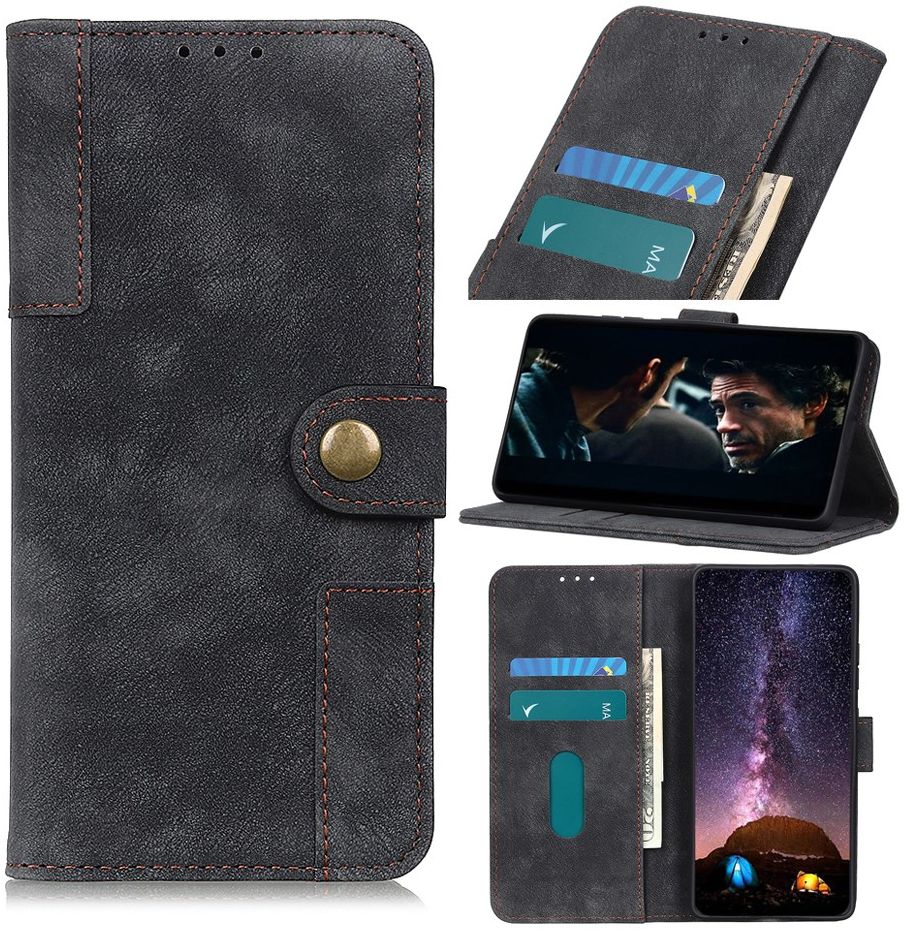 Samsung Galaxy A51 Hoesje Wallet Bookcase Leer Shell Zwart afbeelding 3