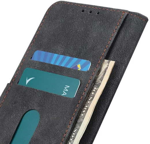 Samsung Galaxy A51 Hoesje Wallet Bookcase Leer Shell Zwart afbeelding 8