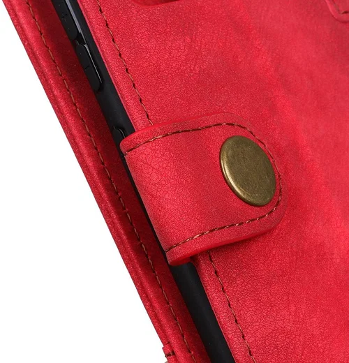 Samsung Galaxy A51 Hoesje Wallet Bookcase Leer Shell Rood afbeelding 6