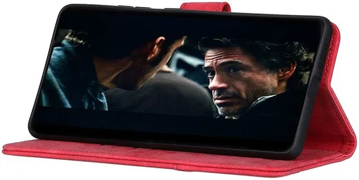 Samsung Galaxy A51 Hoesje Wallet Bookcase Leer Shell Rood afbeelding 4
