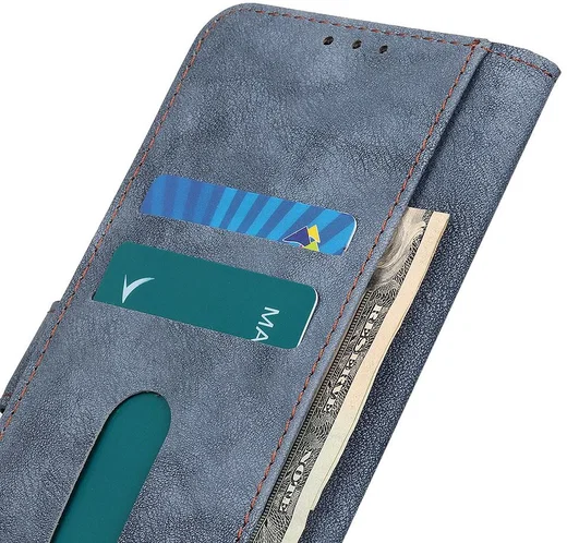 Samsung Galaxy A51 Hoesje Wallet Bookcase Leer Shell Blauw afbeelding 7