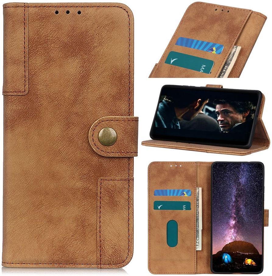 Samsung Galaxy S20 Ultra Hoesje Retro Style Wallet Book Case Bruin afbeelding 8