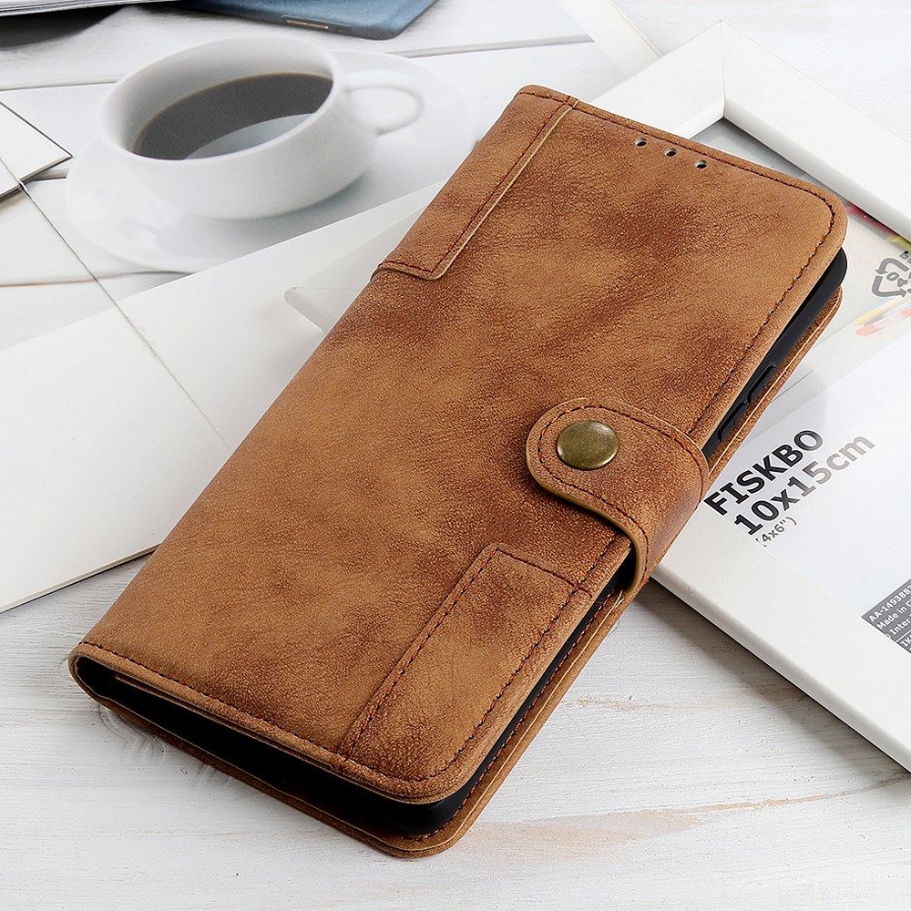 Samsung Galaxy S20 Ultra Hoesje Retro Style Wallet Book Case Bruin afbeelding 9