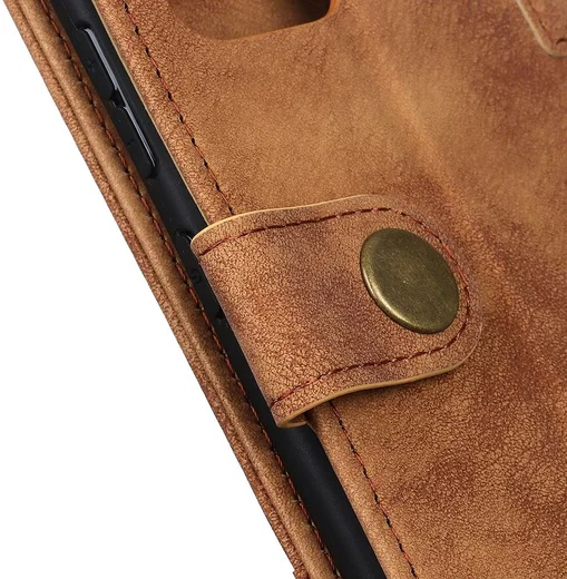 Samsung Galaxy S20 Ultra Hoesje Retro Style Wallet Book Case Bruin afbeelding 10