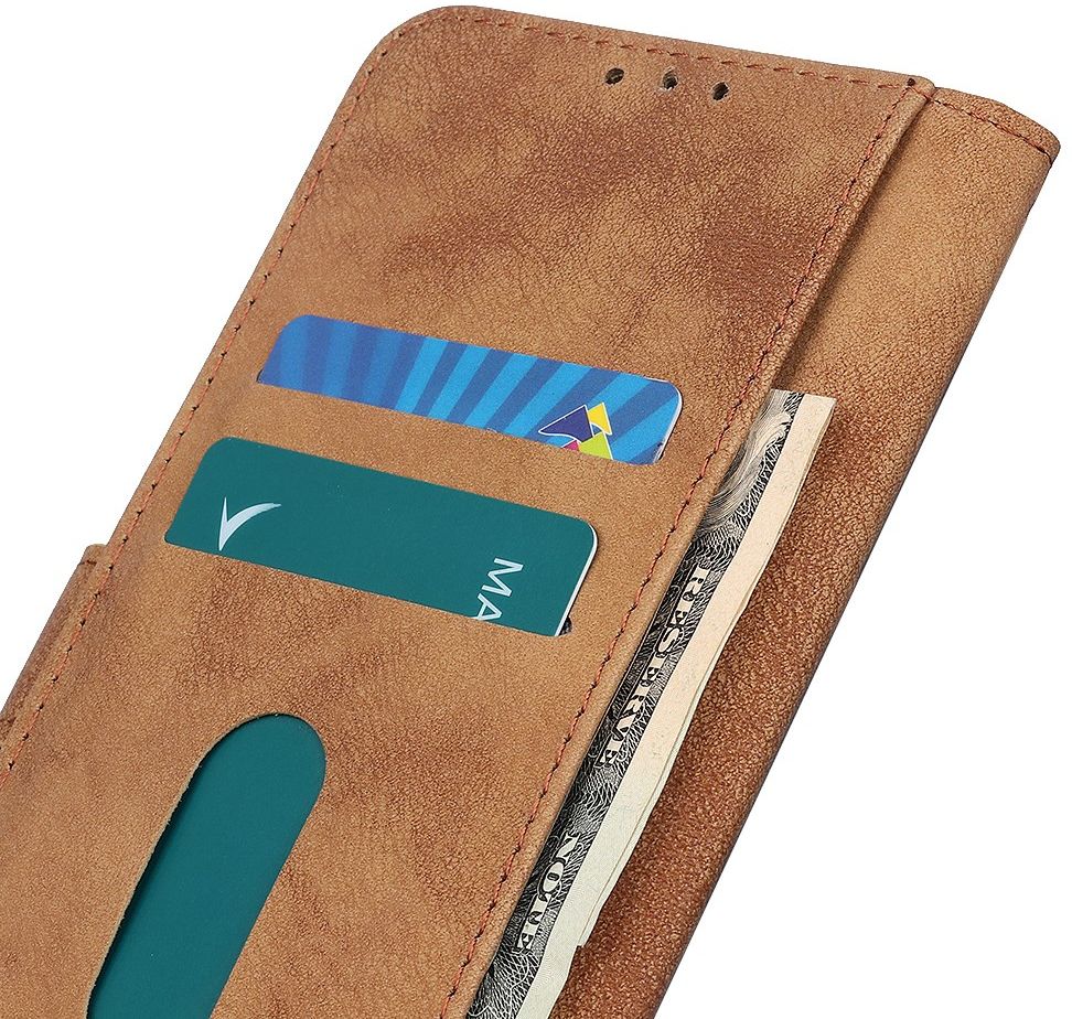 Samsung Galaxy S20 Ultra Hoesje Retro Style Wallet Book Case Bruin afbeelding 5