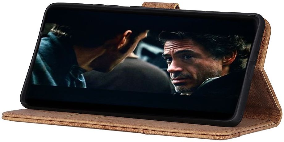 Samsung Galaxy S20 Ultra Hoesje Retro Style Wallet Book Case Bruin afbeelding 3