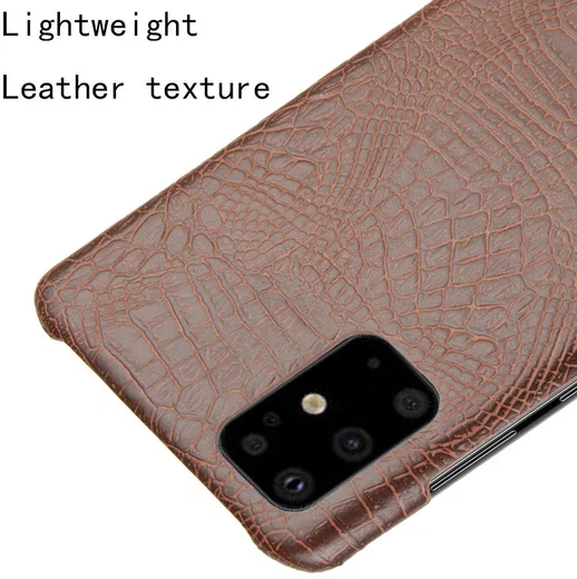Samsung Galaxy S20 Kunstleren Hoesje met Krokodil Textuur Bruin afbeelding 4