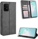 Samsung Galaxy S10 Lite Hoesje Vintage Wallet Kunst Leer Zwart afbeelding 4