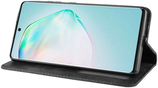 Samsung Galaxy S10 Lite Hoesje Vintage Wallet Kunst Leer Zwart afbeelding 3