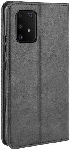 Samsung Galaxy S10 Lite Hoesje Vintage Wallet Kunst Leer Zwart afbeelding 9