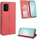 Samsung Galaxy S10 Lite Hoesje Vintage Wallet Kunst Leer Rood afbeelding 4