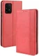 Samsung Galaxy S10 Lite Hoesje Vintage Wallet Kunst Leer Rood afbeelding 6