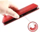 Samsung Galaxy S10 Lite Hoesje Vintage Wallet Kunst Leer Rood afbeelding 9