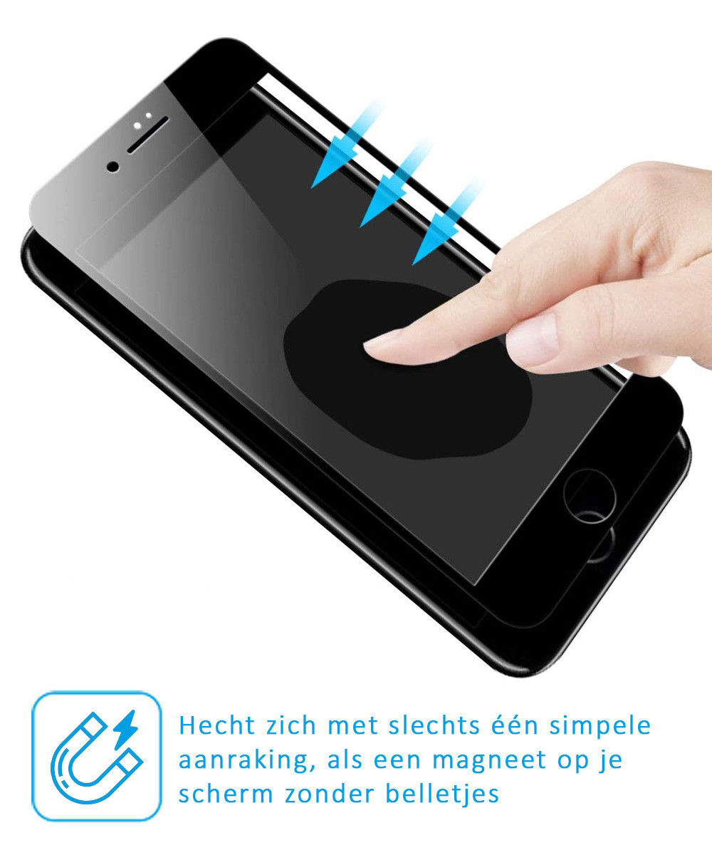 Apple iPhone SE 2020 / 2022 Tempered Glass Screenprotector Zwart afbeelding 4