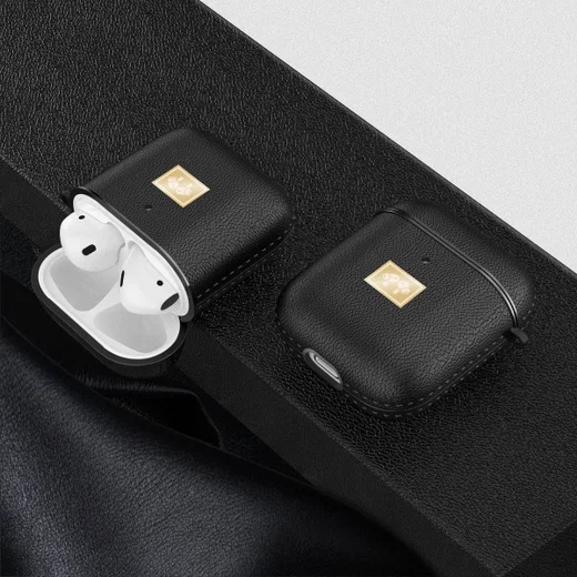 Apple Airpods 1/2 Luxe Kunstlederen Hoesje Blauw afbeelding 10