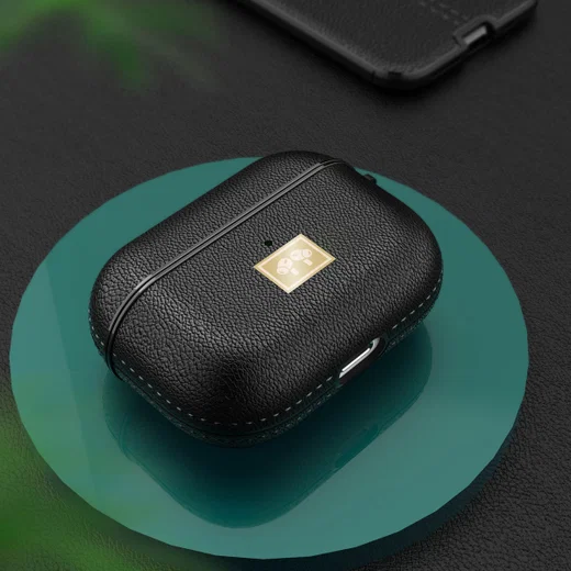 Apple Airpods Pro Luxe Kunstlederen Hoesje Blauw afbeelding 4