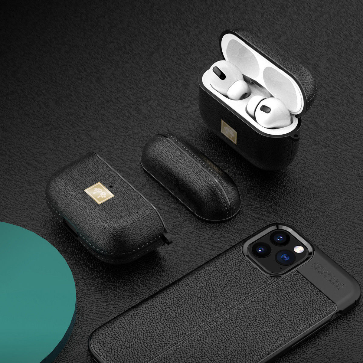 Apple Airpods Pro Luxe Kunstlederen Hoesje Rood afbeelding 3