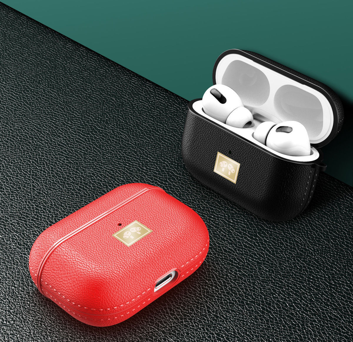 Apple Airpods Pro Luxe Kunstlederen Hoesje Rood afbeelding 8