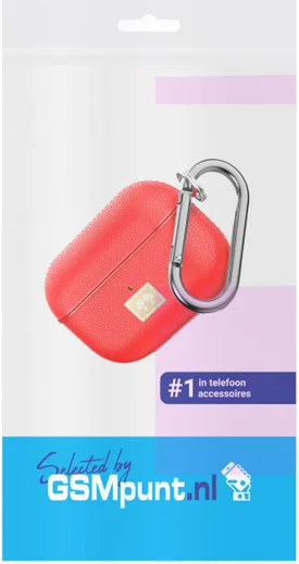 Apple Airpods Pro Luxe Kunstlederen Hoesje Rood afbeelding 2
