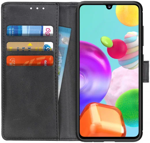 Samsung Galaxy A41 Wallet Stand Case Zwart afbeelding 1