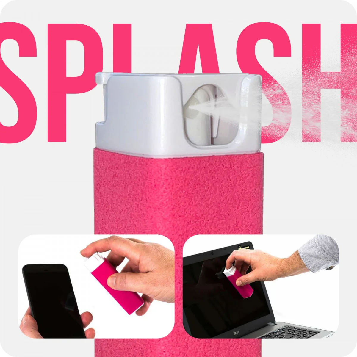 Splash Pure Universele Antibacteriële Scherm Reinigingsset 20ML afbeelding 3