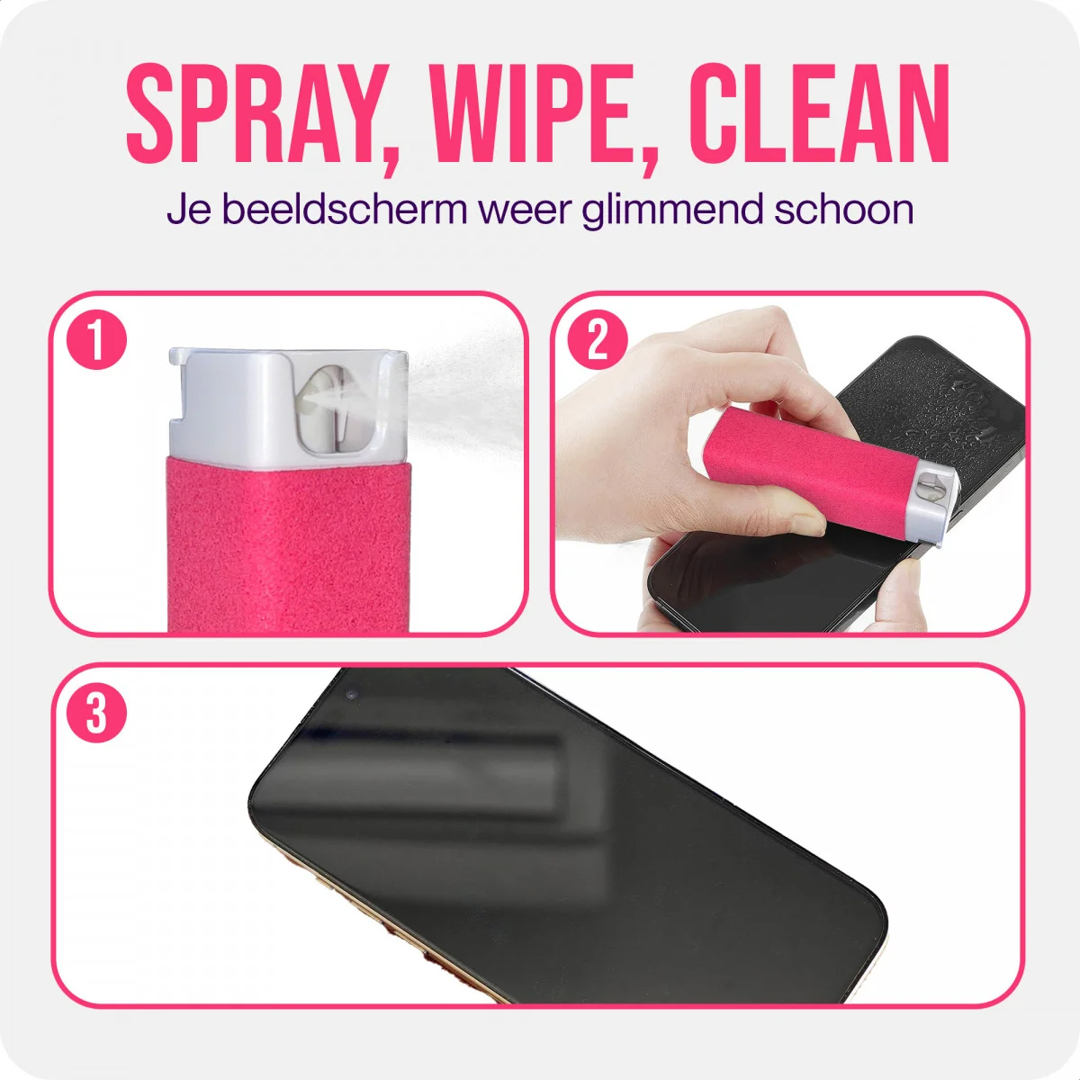 Splash Pure Universele Antibacteriële Scherm Reinigingsset 20ML afbeelding 2