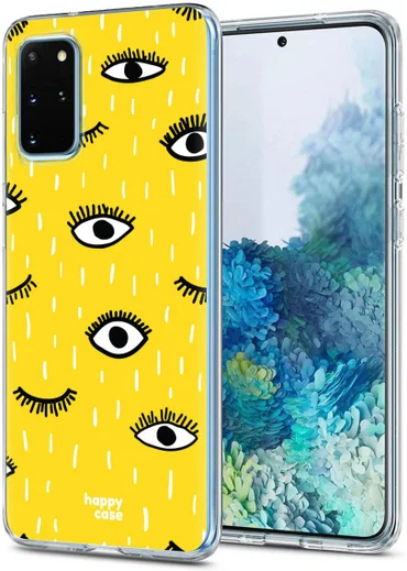 HappyCase Samsung Galaxy S20 Plus Hoesje Flexibel TPU Happy Eyes Print afbeelding 2