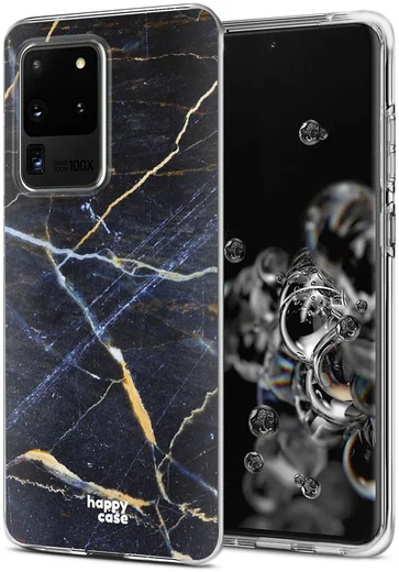 HappyCase Samsung Galaxy S20 Ultra Hoesje TPU Donker Marmer Print afbeelding 2