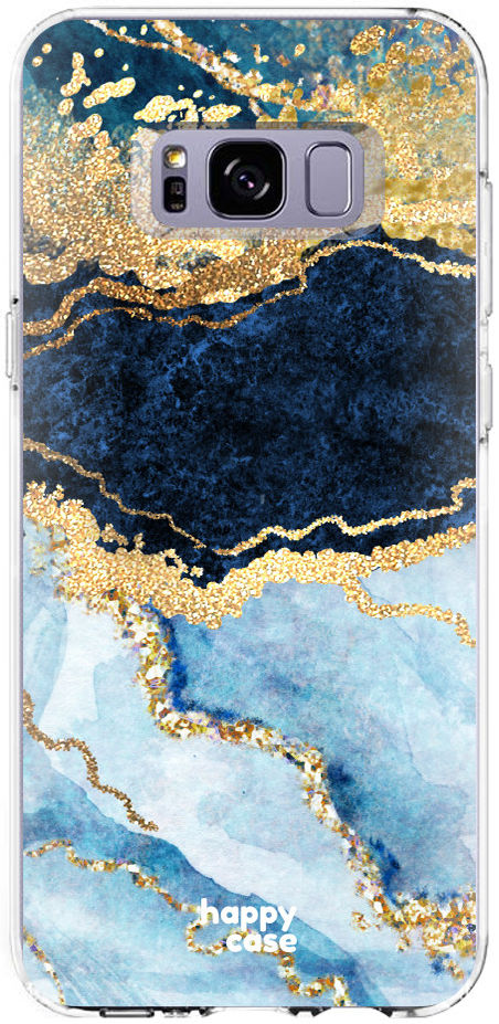 HappyCase Samsung Galaxy S8 Hoesje Flexibel TPU Blauw Marmer Print afbeelding 1