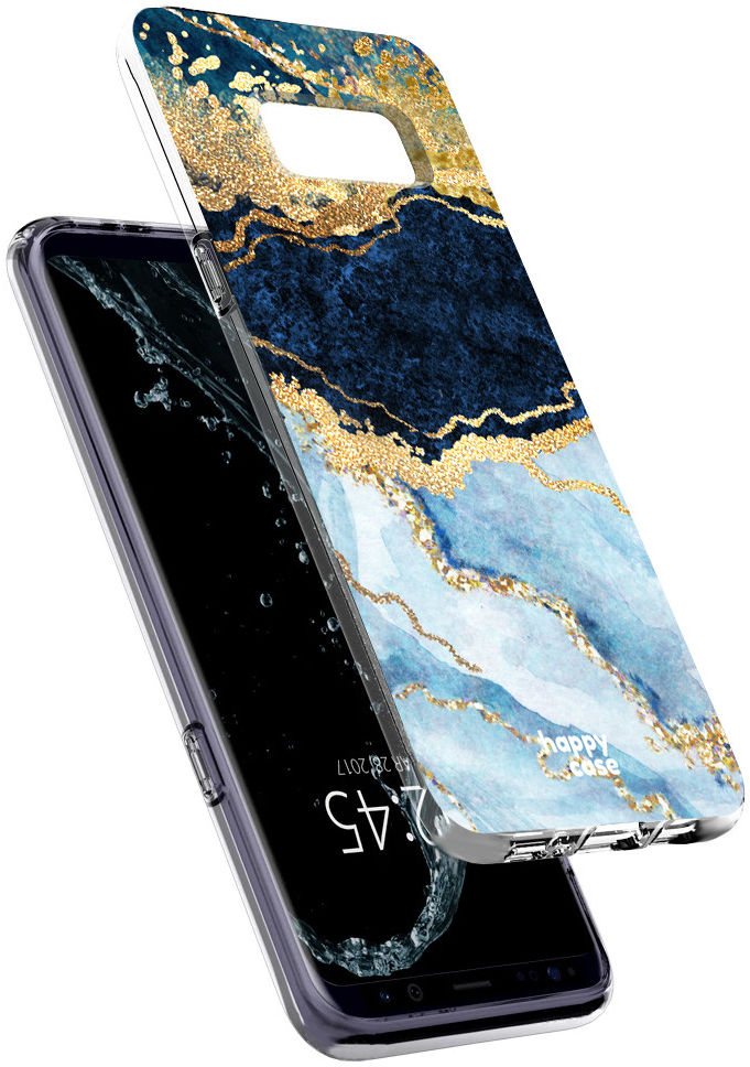 HappyCase Samsung Galaxy S8 Hoesje Flexibel TPU Blauw Marmer Print afbeelding 7