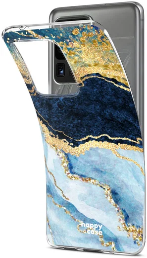 HappyCase Samsung Galaxy S20 Ultra Hoesje Flexibel TPU Blauw Marmer afbeelding 7