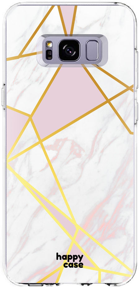 HappyCase Samsung Galaxy S8 Hoesje Flexibel TPU Roze Marmer Print afbeelding 1