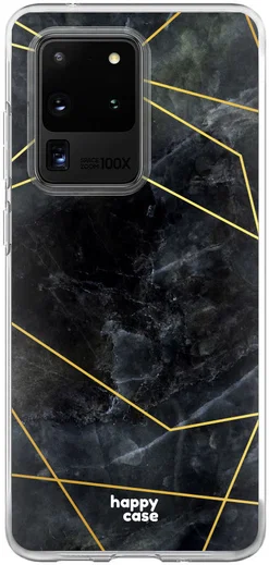 HappyCase Samsung Galaxy S20 Ultra Hoesje Flexibel TPU Zwart Marmer afbeelding 1