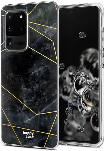 HappyCase Samsung Galaxy S20 Ultra Hoesje Flexibel TPU Zwart Marmer afbeelding 2