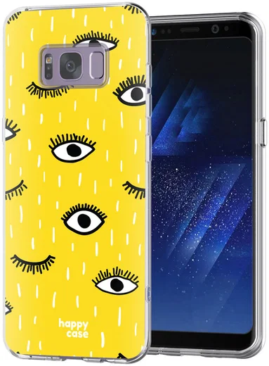 HappyCase Samsung Galaxy S8 Hoesje Flexibel TPU Happy Eyes Print afbeelding 2