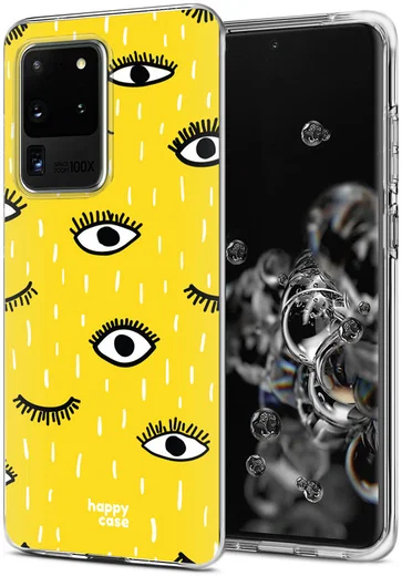 HappyCase Samsung Galaxy S20 Ultra Hoesje Flexibel TPU Happy Eyes afbeelding 2