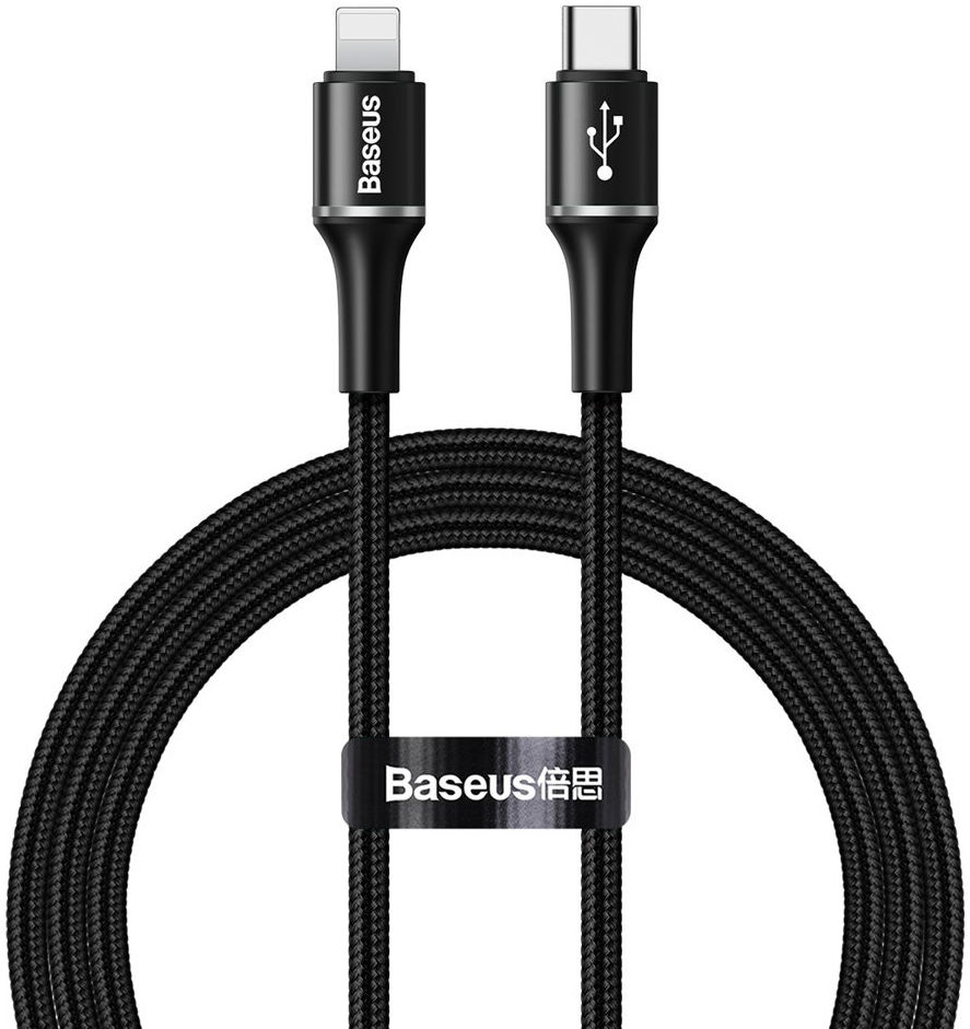Baseus Halo  Quick Charge Apple Lightning Kabel 1m Zwart afbeelding 1