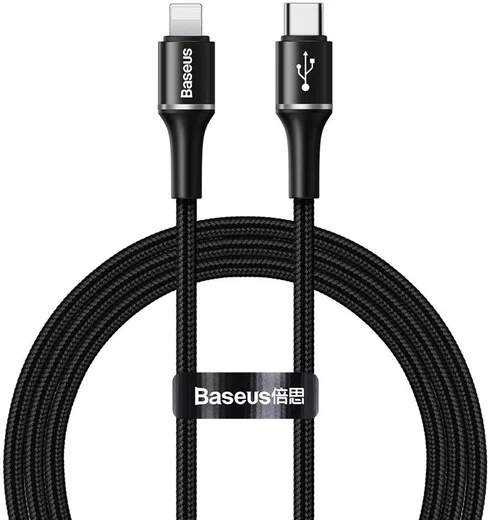Baseus Halo  Quick Charge Apple Lightning Kabel 1m Zwart afbeelding 1